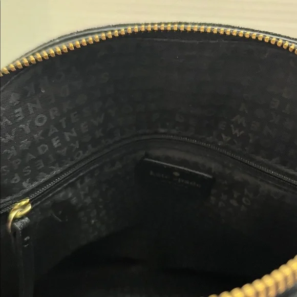 Kate Spade pearl satchel/crossbody. Black velvet & leather. Gold hardware. EUC. - Picture 8 of 9